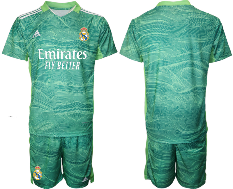 Men 2021-2022 Club Real Madrid green goalkeeper blank Soccer Jersey